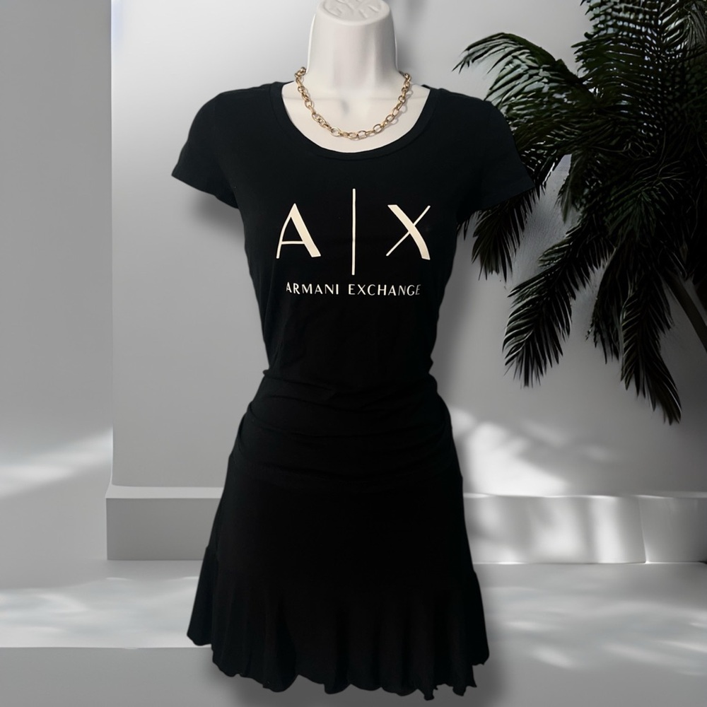 Black & White Armani Exchange Graphic Short Sleeve Women’s 100% Cotton T-Shirt